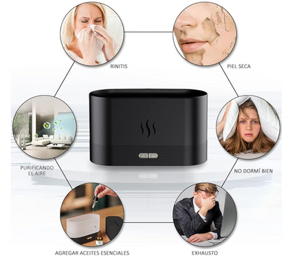 Humidificador de aroma ultrasónico, humo visible relajante, nebulizador led