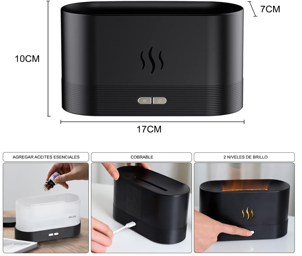 Humidificador de aroma ultrasónico, humo visible relajante, nebulizador led