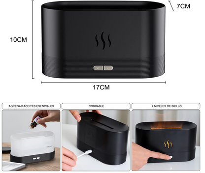 Humidificador de aroma ultrasónico, humo visible relajante, nebulizador led