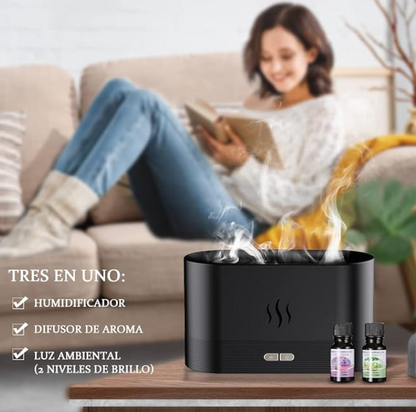 Humidificador de aroma ultrasónico, humo visible relajante, nebulizador led